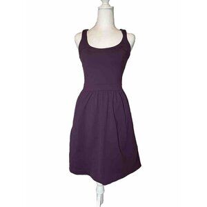 Cynthia Rowley Purple Sleeveless V-Neck Dress Zipper Back Size XS Stretchy EUC